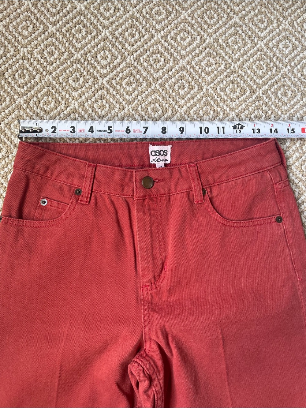 ASOS Rust Red Straight-Leg Jeans - Picture 7 of 9